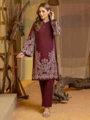 Limelight Winter Unstitched Printed Khaddar 2Pc Suit U3133 Maroon