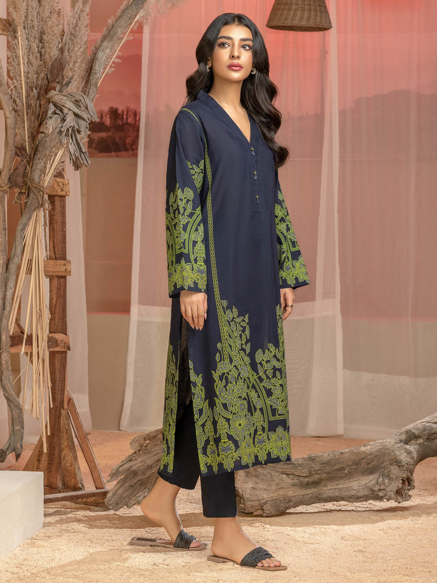 Limelight Winter Unstitched Printed Khaddar 2Pc Suit U3133 Navyy Blue