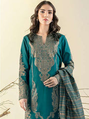 Limelight Winter Unstitched Printed Khaddar 3Pc Suit U3143 Teal