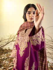 Limelight Winter Unstitched Printed Khaddar 3Pc Suit U3143 Magenta
