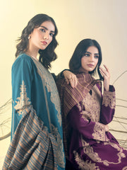 Limelight Winter Unstitched Printed Khaddar 3Pc Suit U3143 Magenta