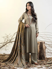 Limelight Winter Unstitched Printed Linen 3Pc Suit U3151 Beige