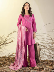 Limelight Winter Unstitched Printed Linen 3Pc Suit U3151 Pink