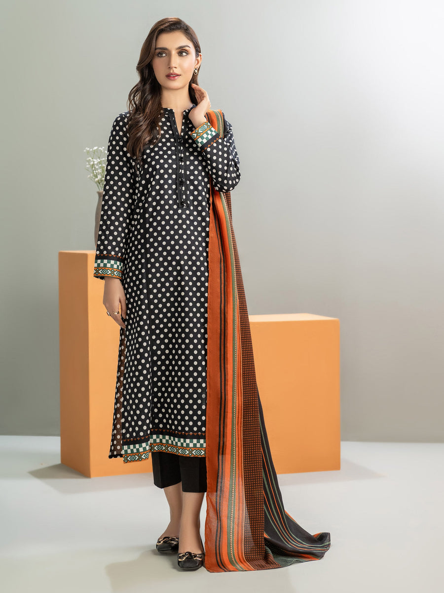 Limelight Winter Unstitched Printed Khaddar 2Pc Suit U3237 Black
