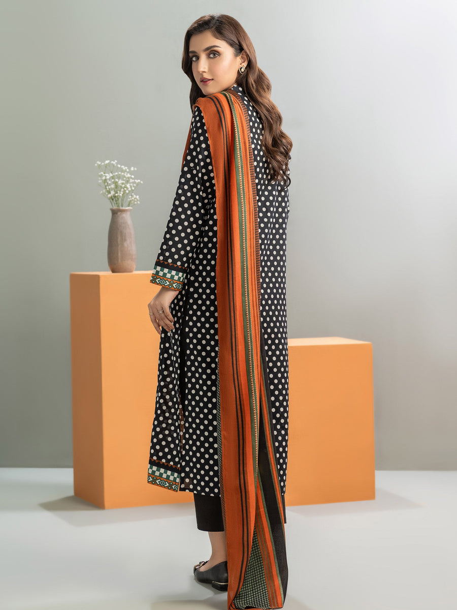 Limelight Winter Unstitched Printed Khaddar 2Pc Suit U3237 Black