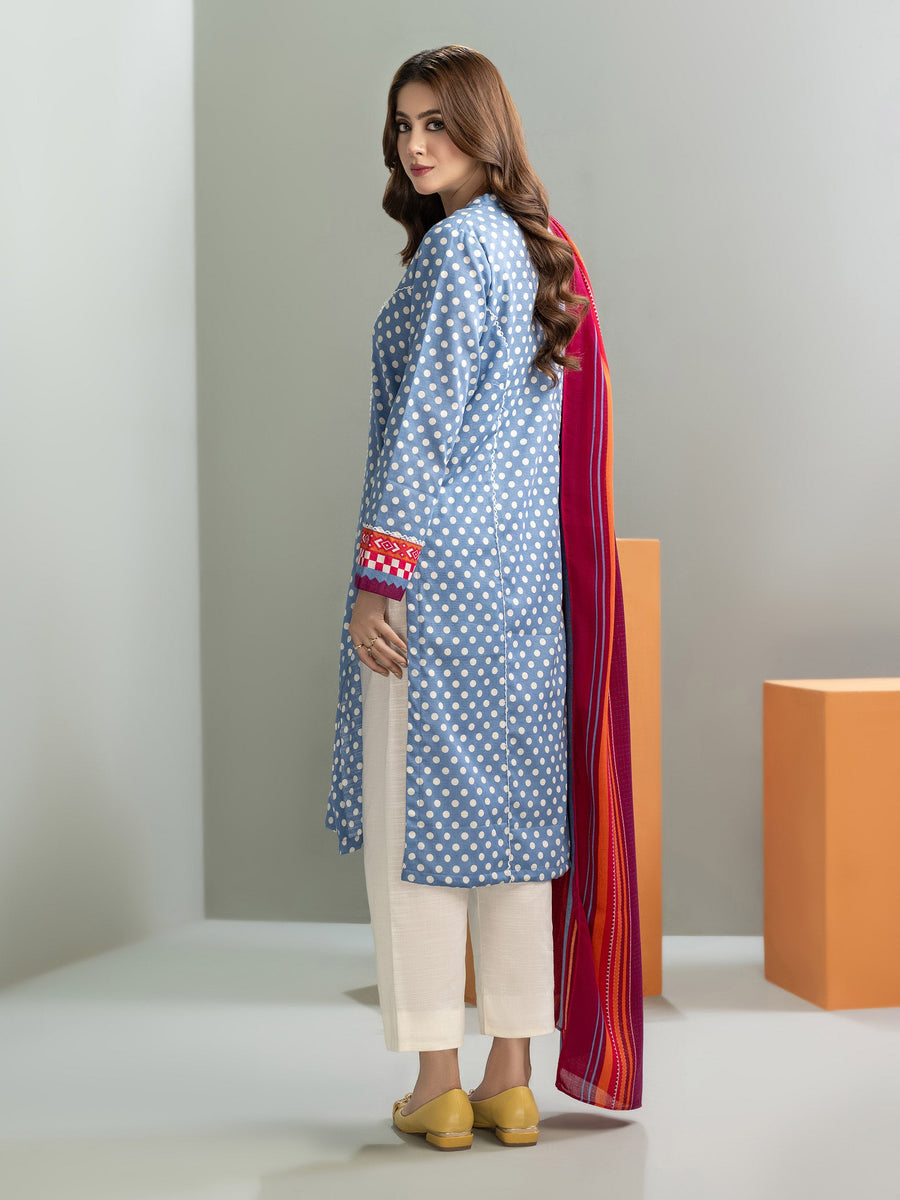 Limelight Winter Unstitched Printed Khaddar 2Pc Suit U3237 Blue