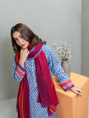 Limelight Winter Unstitched Printed Khaddar 2Pc Suit U3237 Blue