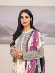 Limelight Summer Unstitched Printed Lawn 2Pc Suit U3344 Beige