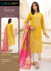 Limelight Summer Unstitched Printed Lawn 2Pc Suit U3344 Yellow