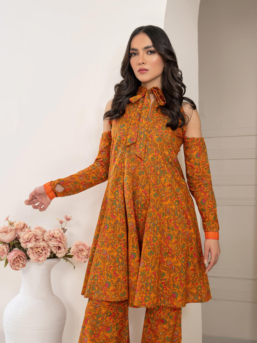 Limelight Summer Unstitched Printed Lawn 1Pc Shirt U3371 Orange