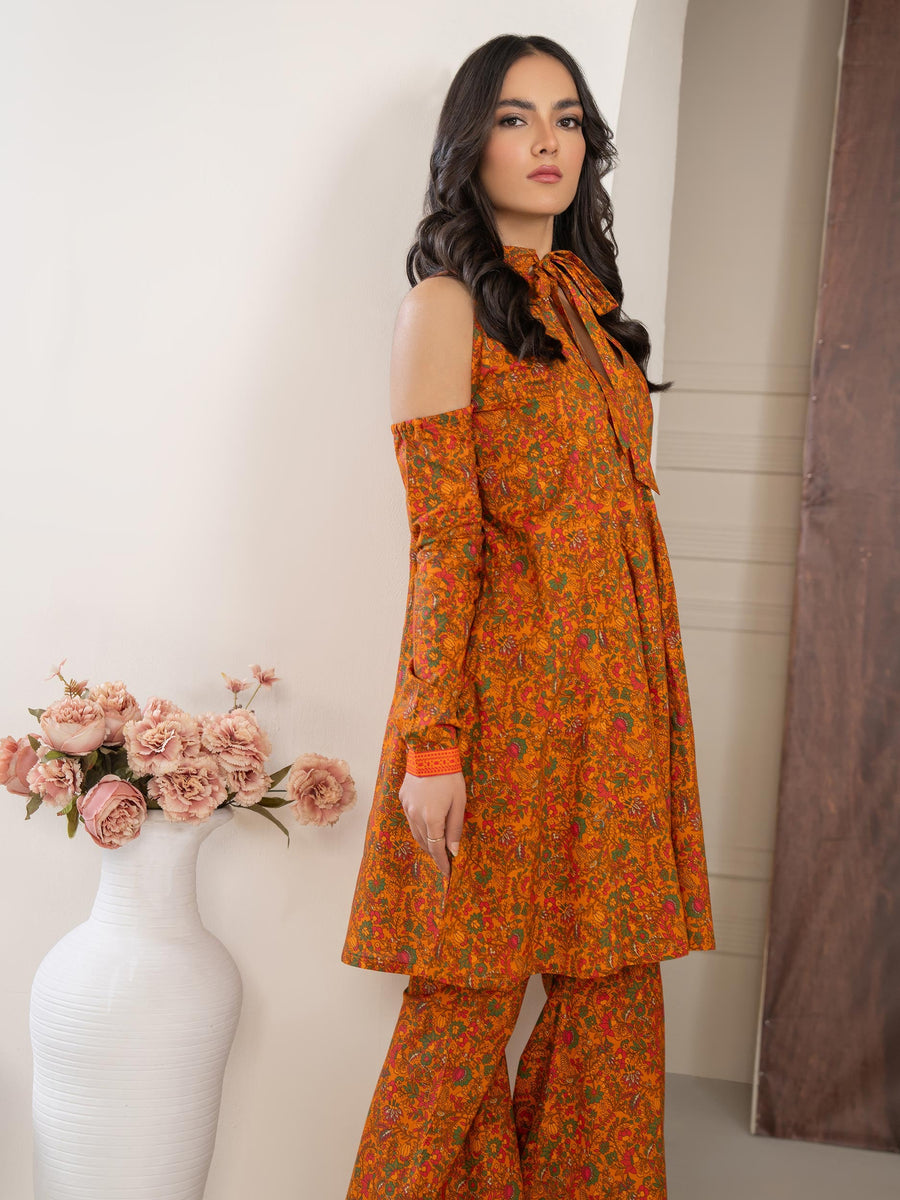 Limelight Summer Unstitched Printed Lawn 1Pc Shirt U3371 Orange