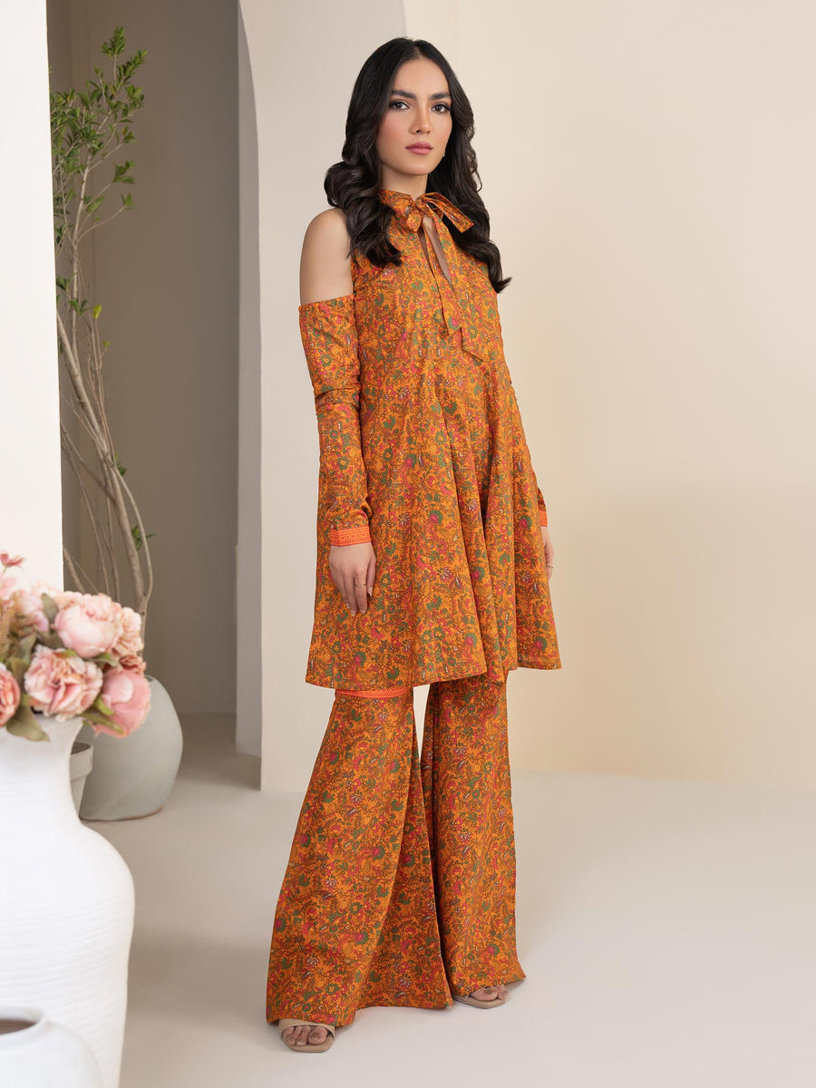 Limelight Summer Unstitched Printed Lawn 1Pc Shirt U3371 Orange