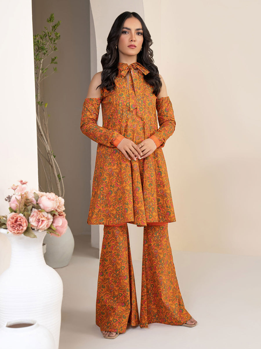 Limelight Summer Unstitched Printed Lawn 1Pc Shirt U3371 Orange