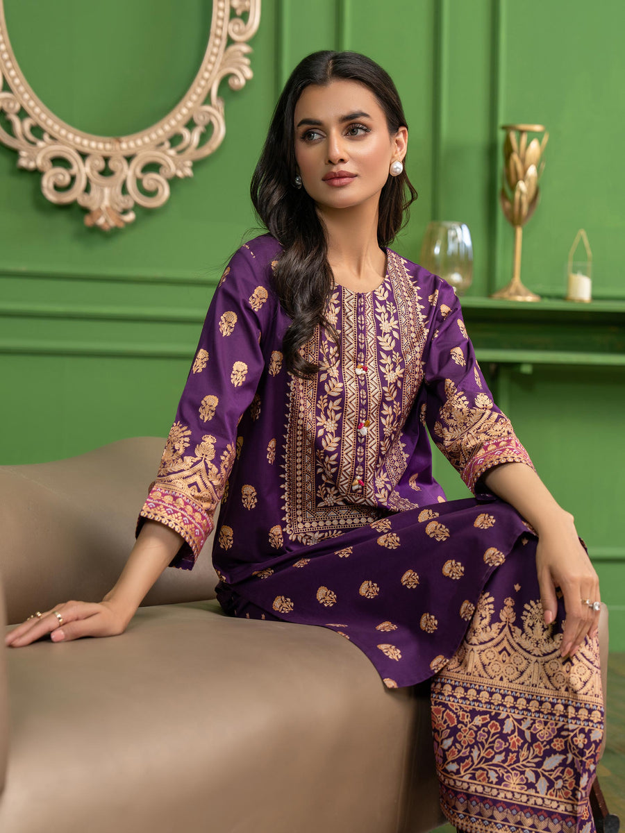 Limelight Summer Unstitched Printed Lawn 2Pc Suit U3381 Purple