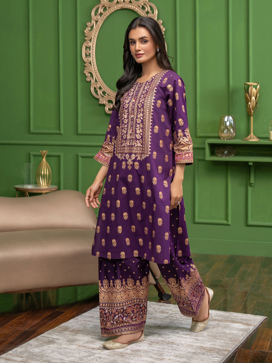 Limelight Summer Unstitched Printed Lawn 2Pc Suit U3381 Purple