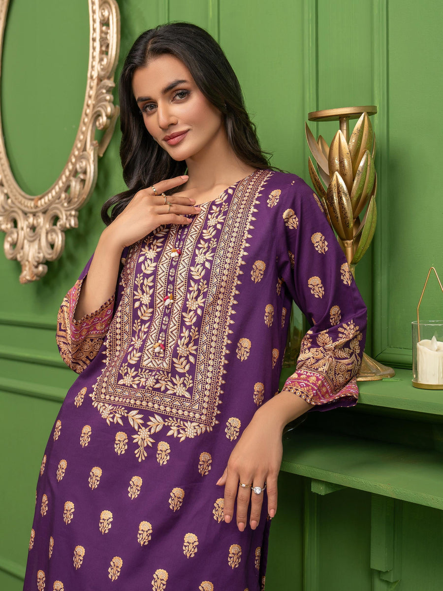 Limelight Summer Unstitched Printed Lawn 2Pc Suit U3381 Purple