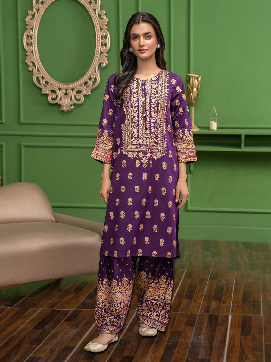 Limelight Summer Unstitched Printed Lawn 2Pc Suit U3381 Purple