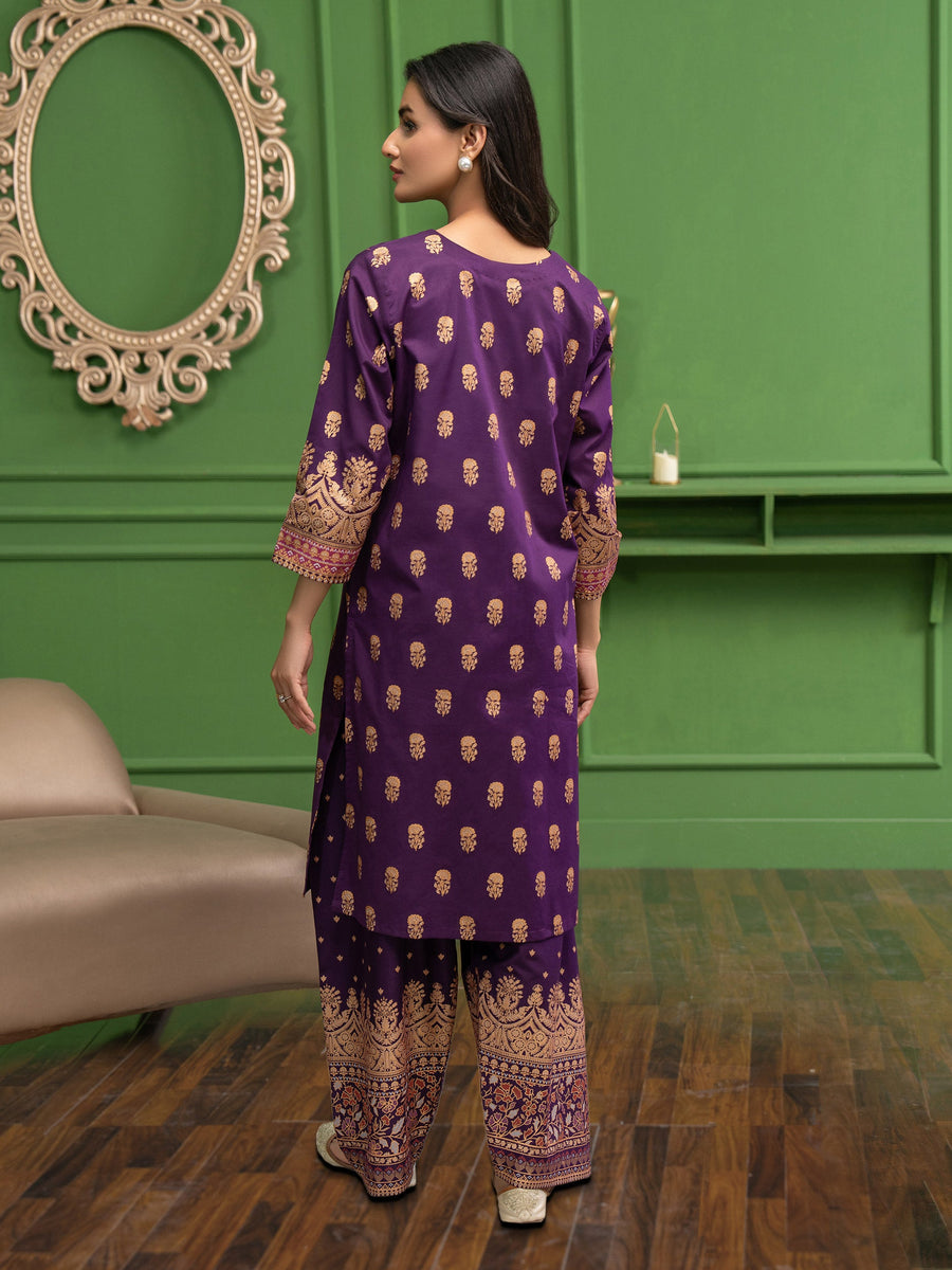 Limelight Summer Unstitched Printed Lawn 2Pc Suit U3381 Purple