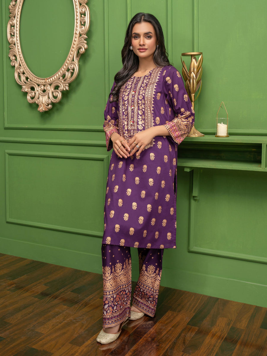 Limelight Summer Unstitched Printed Lawn 2Pc Suit U3381 Purple