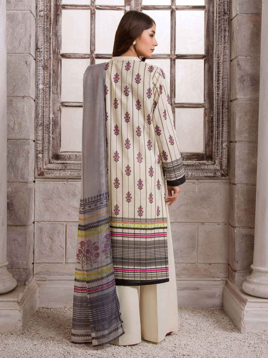 Limelight Summer Unstitched Printed Lawn 2Pc Suit U3394 White