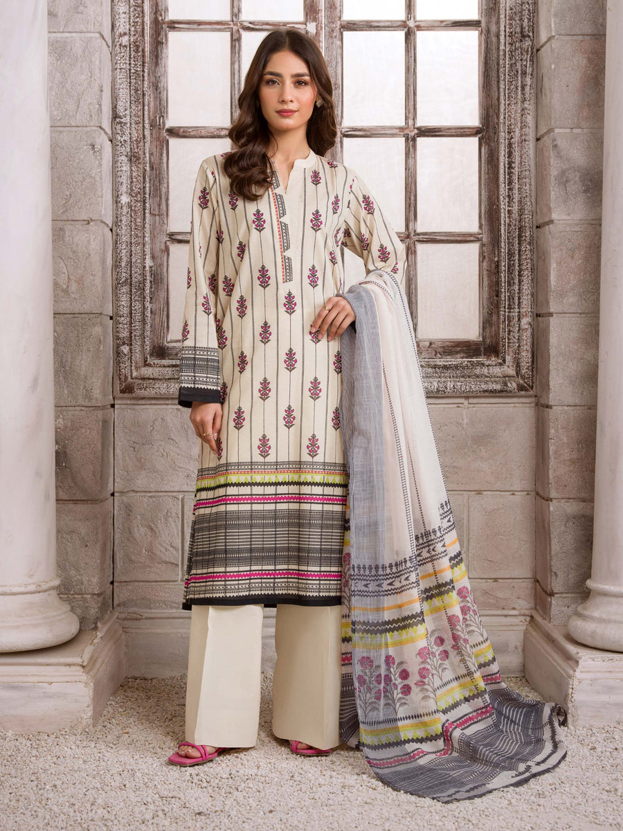 Limelight Summer Unstitched Printed Lawn 2Pc Suit U3394 White