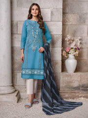 Limelight Summer Unstitched Printed Lawn 2Pc Suit U3417 Blue