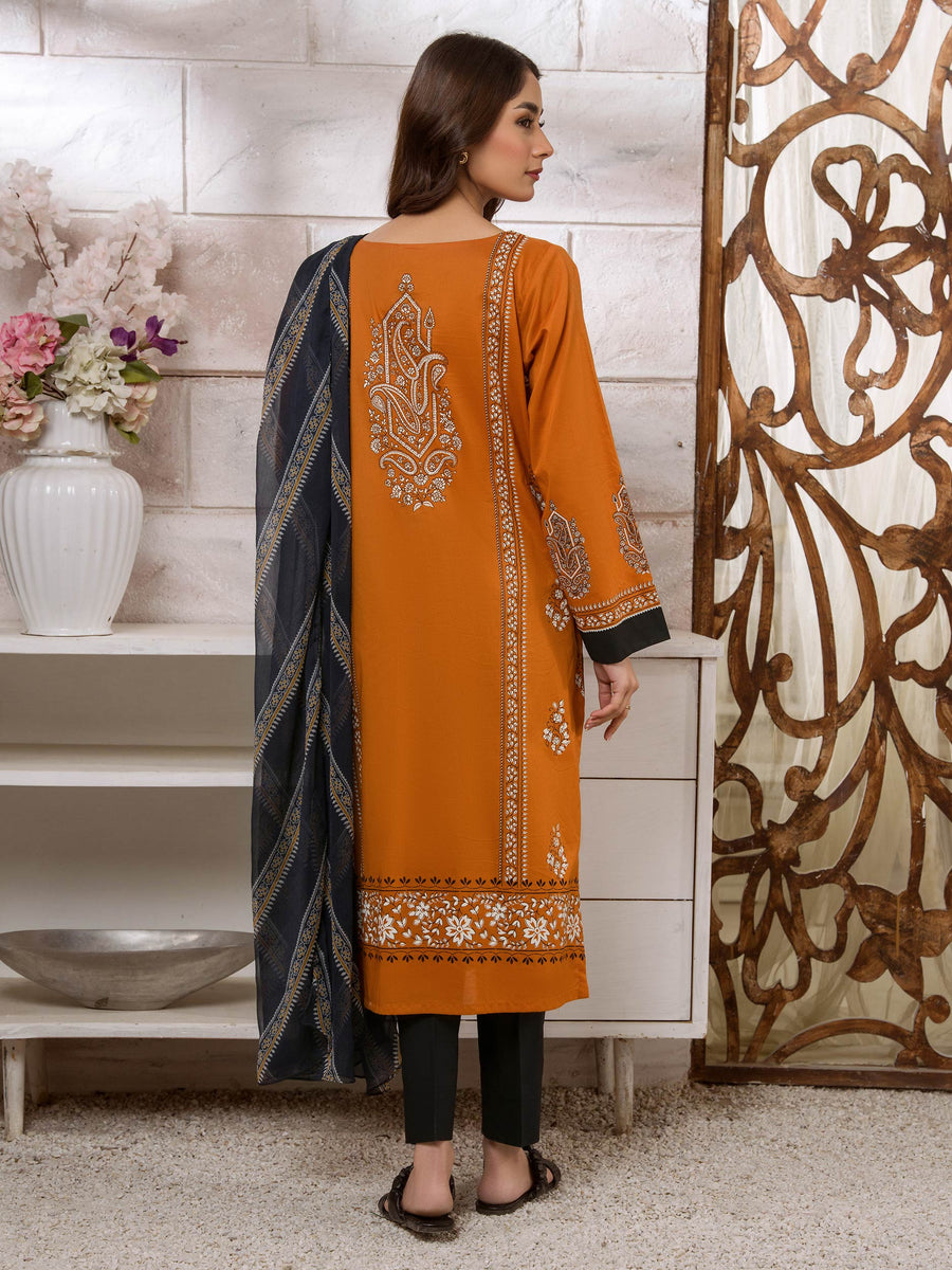 Limelight Summer Unstitched Printed Lawn 2Pc Suit U3417 Orange