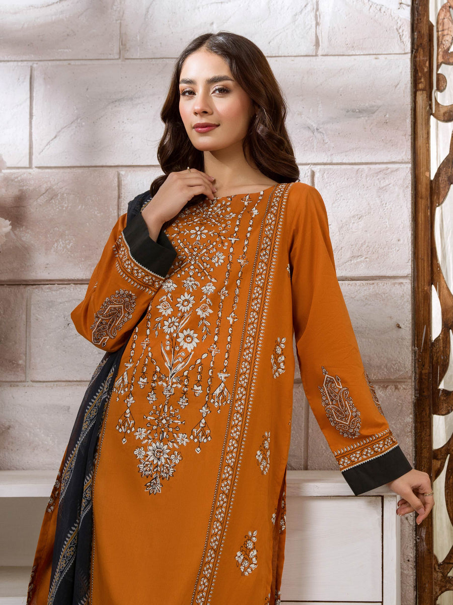Limelight Summer Unstitched Printed Lawn 2Pc Suit U3417 Orange