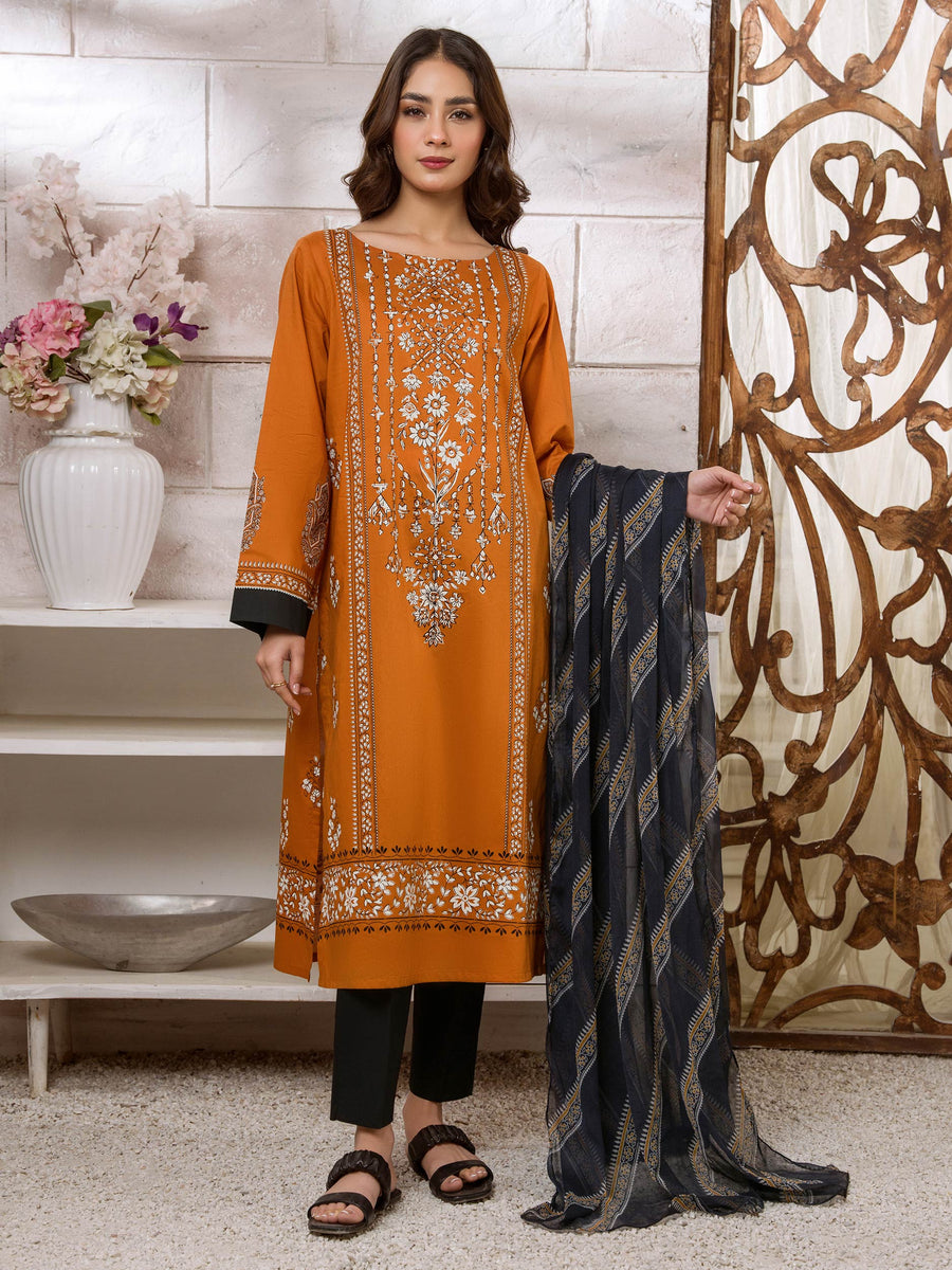 Limelight Summer Unstitched Printed Lawn 2Pc Suit U3417 Orange