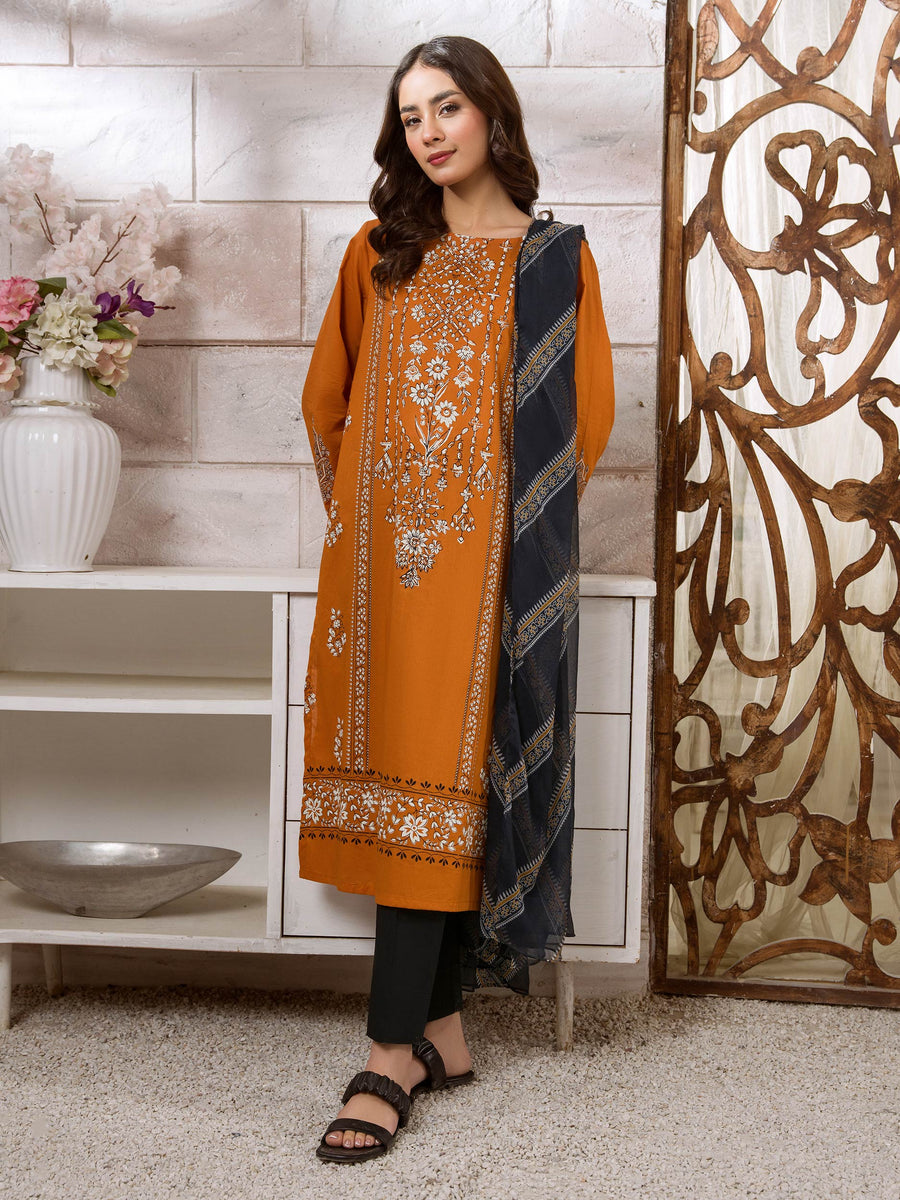 Limelight Summer Unstitched Printed Lawn 2Pc Suit U3417 Orange