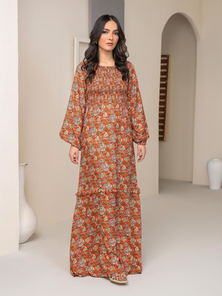 Limelight Summer Unstitched Printed Viscose Lawn 1Pc Shirt U3423 Orange