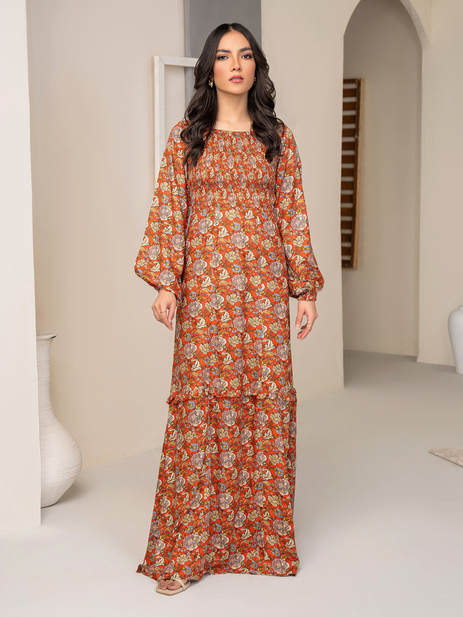 Limelight Summer Unstitched Printed Viscose Lawn 1Pc Shirt U3423 Orange