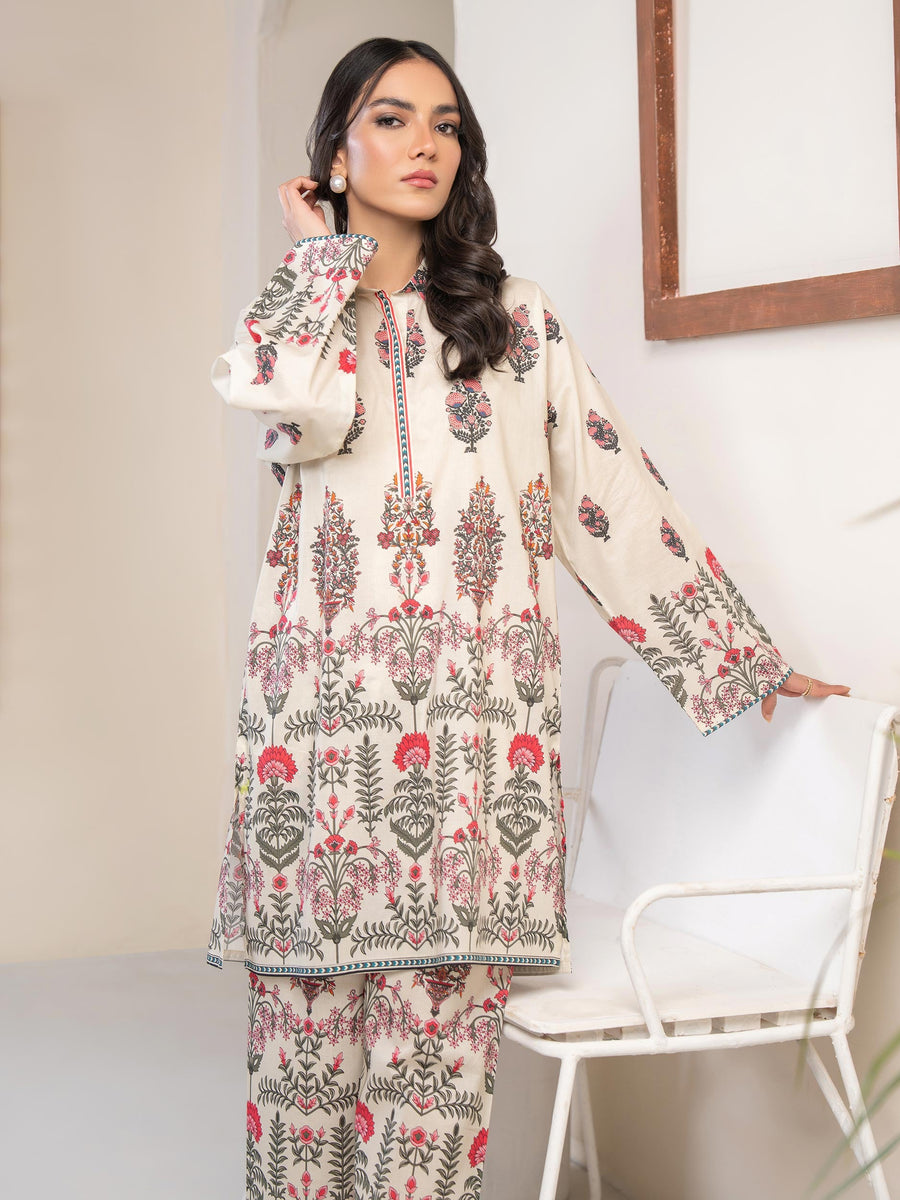 Limelight Summer Unstitched Printed Lawn 1Pc Shirt U3453 Beige