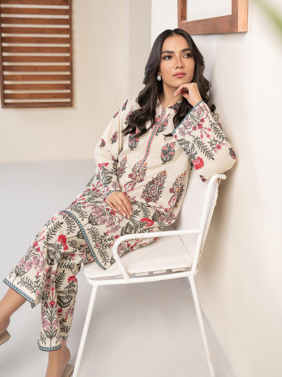 Limelight Summer Unstitched Printed Lawn 1Pc Shirt U3453 Beige