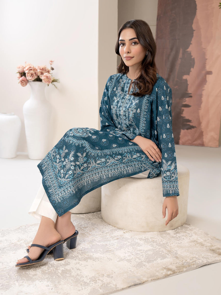 Limelight Summer Unstitched Printed Lawn 1Pc Shirt U3461 Teal
