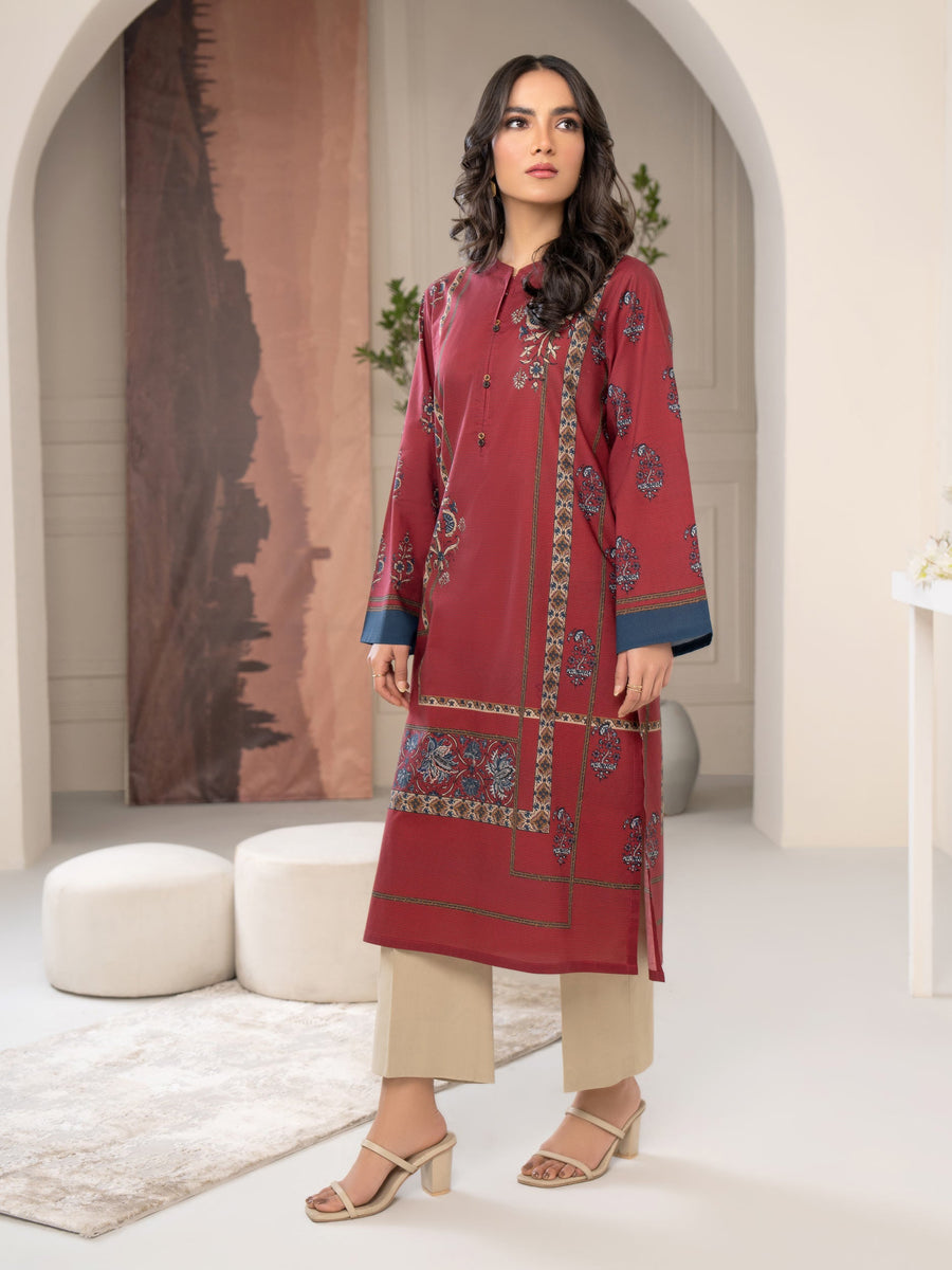 Limelight Summer Unstitched Printed Lawn 1Pc Shirt U3463 Maroon