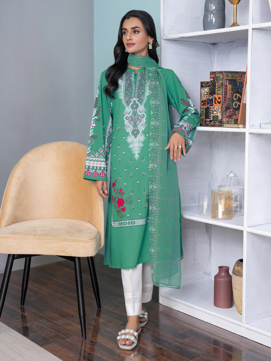Limelight Summer Unstitched Printed Lawn 2Pc Suit U3470 Sea Green