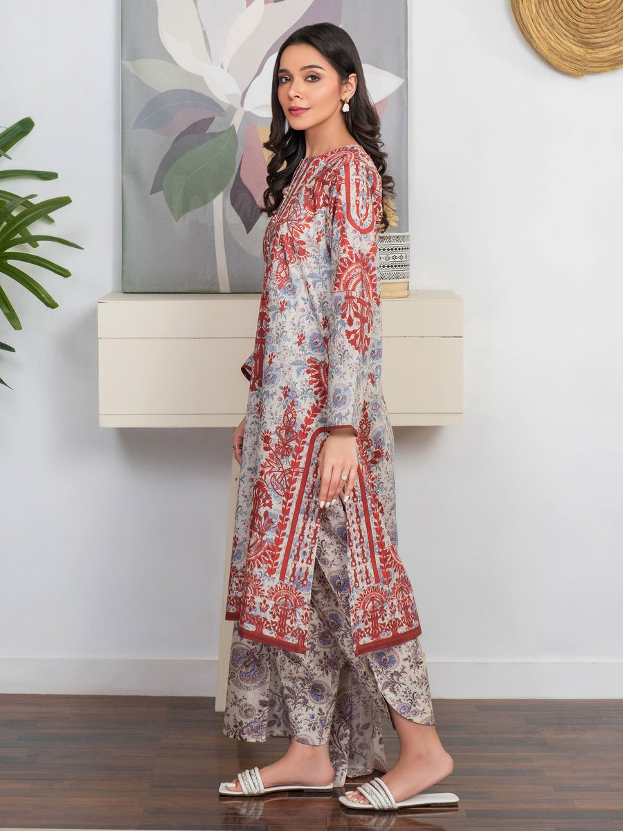 Limelight Summer Unstitched Printed Lawn 3Pc Suit U3475 Orange