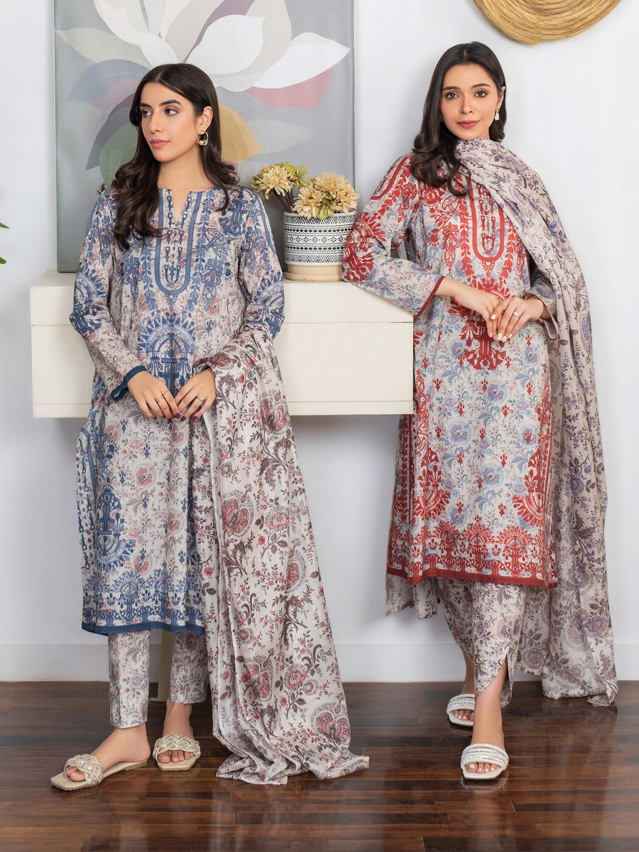 Limelight Summer Unstitched Printed Lawn 3Pc Suit U3475 Orange