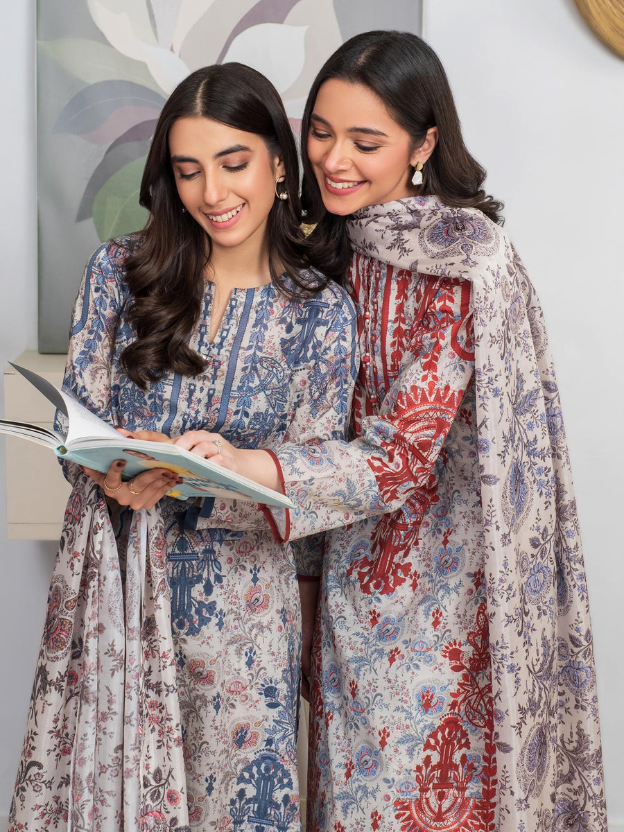 Limelight Summer Unstitched Printed Lawn 3Pc Suit U3475 Orange