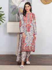 Limelight Summer Unstitched Printed Lawn 3Pc Suit U3475 Orange