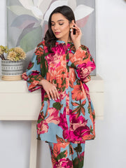 Limelight Summer Unstitched Printed Lawn 1Pc Shirt U3505 Sky Blue