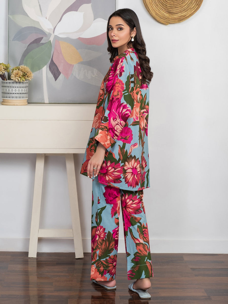 Limelight Summer Unstitched Printed Lawn 1Pc Shirt U3505 Sky Blue