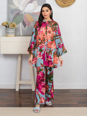 Limelight Summer Unstitched Printed Lawn 1Pc Shirt U3505 Sky Blue