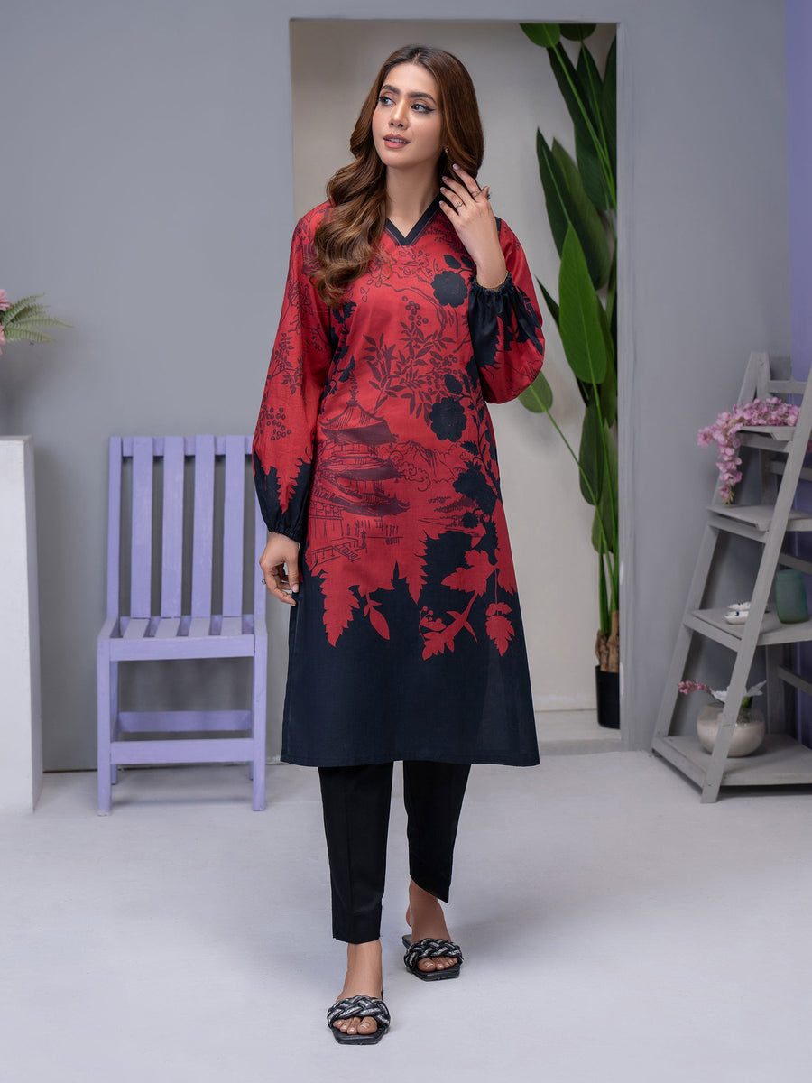 Limelight Summer Unstitched Printed Lawn 1Pc Shirt U3508 Red