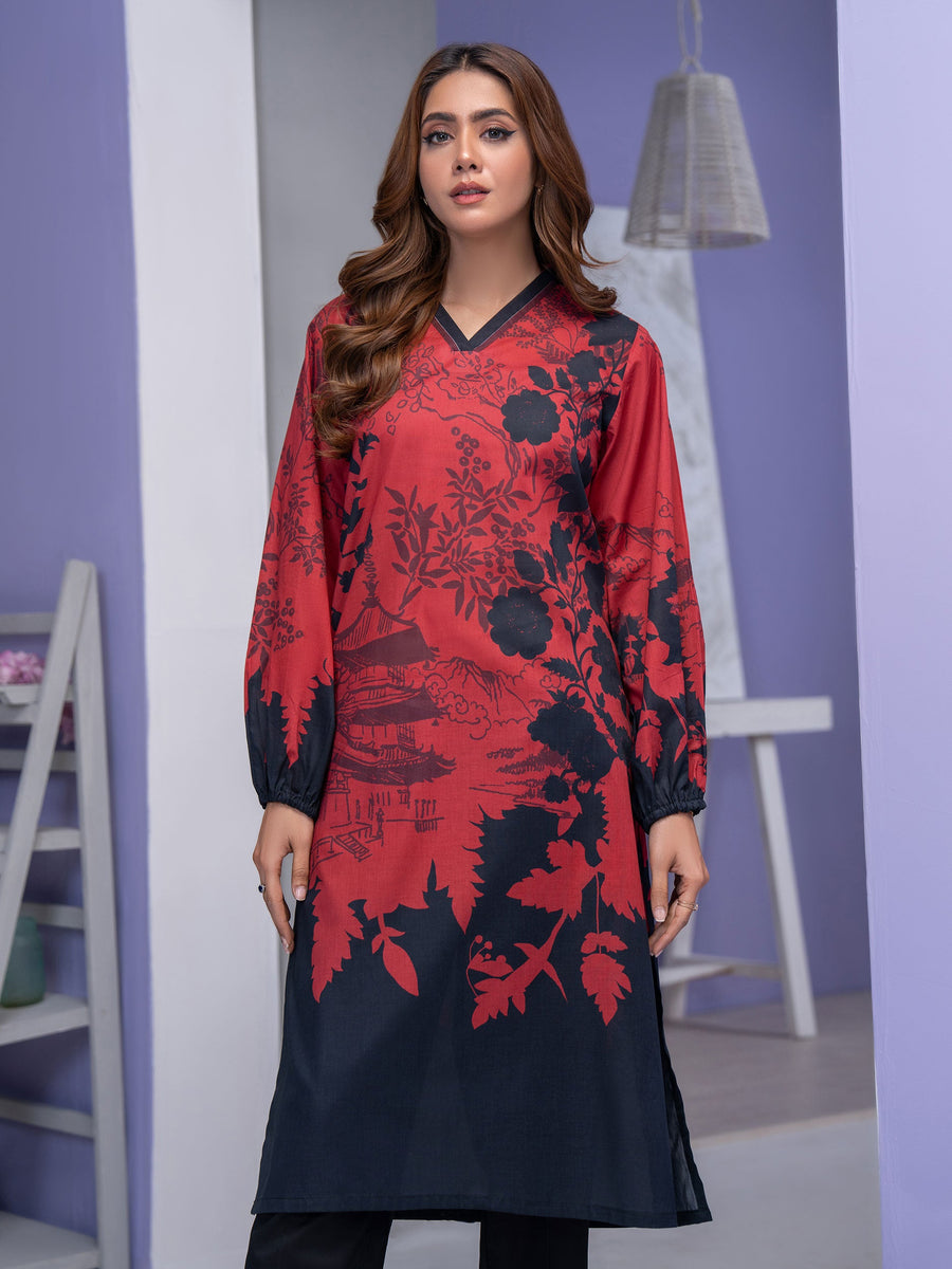 Limelight Summer Unstitched Printed Lawn 1Pc Shirt U3508 Red