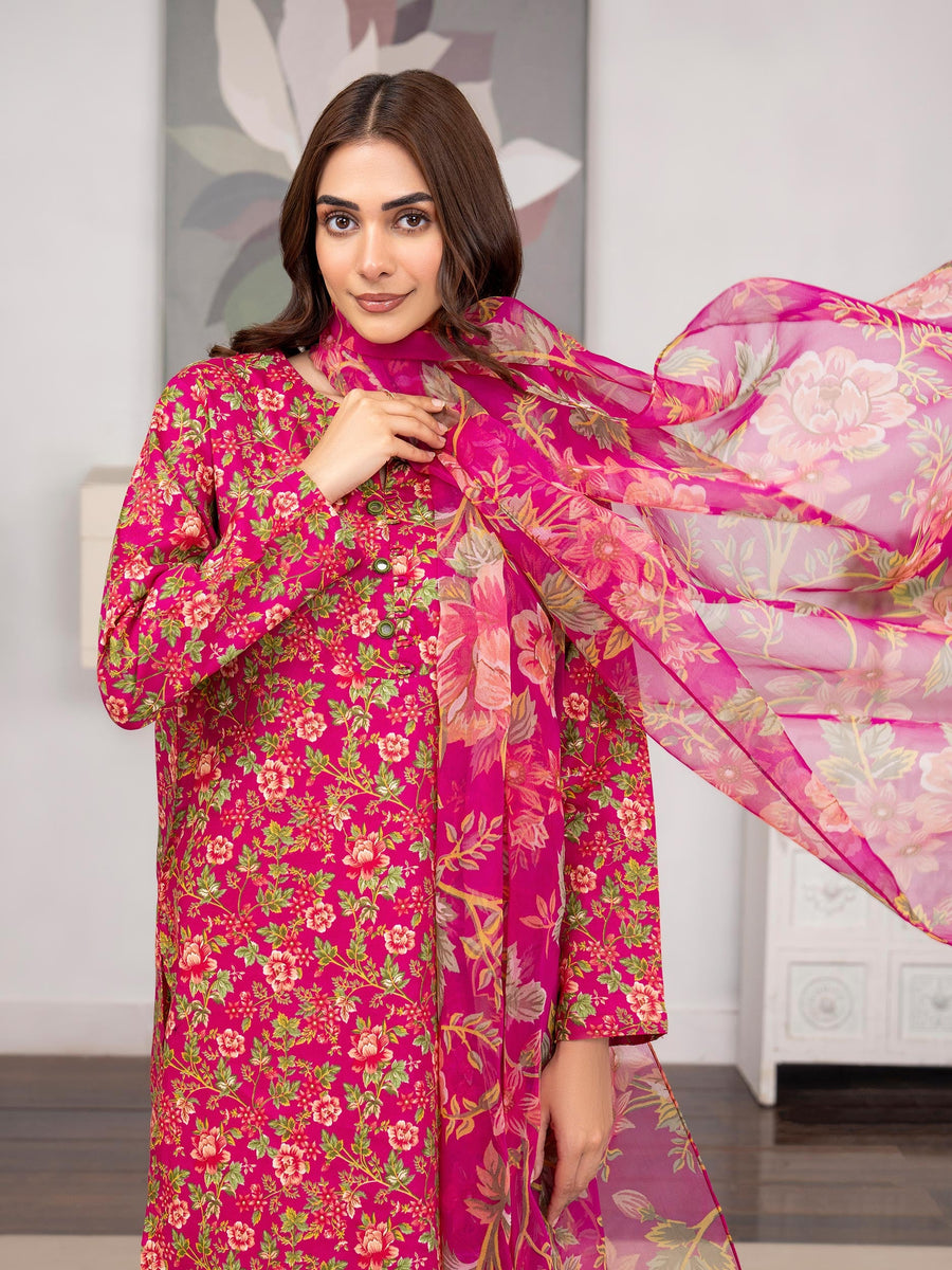 Limelight Summer Unstitched Printed Lawn 3Pc Suit U3519 Pink