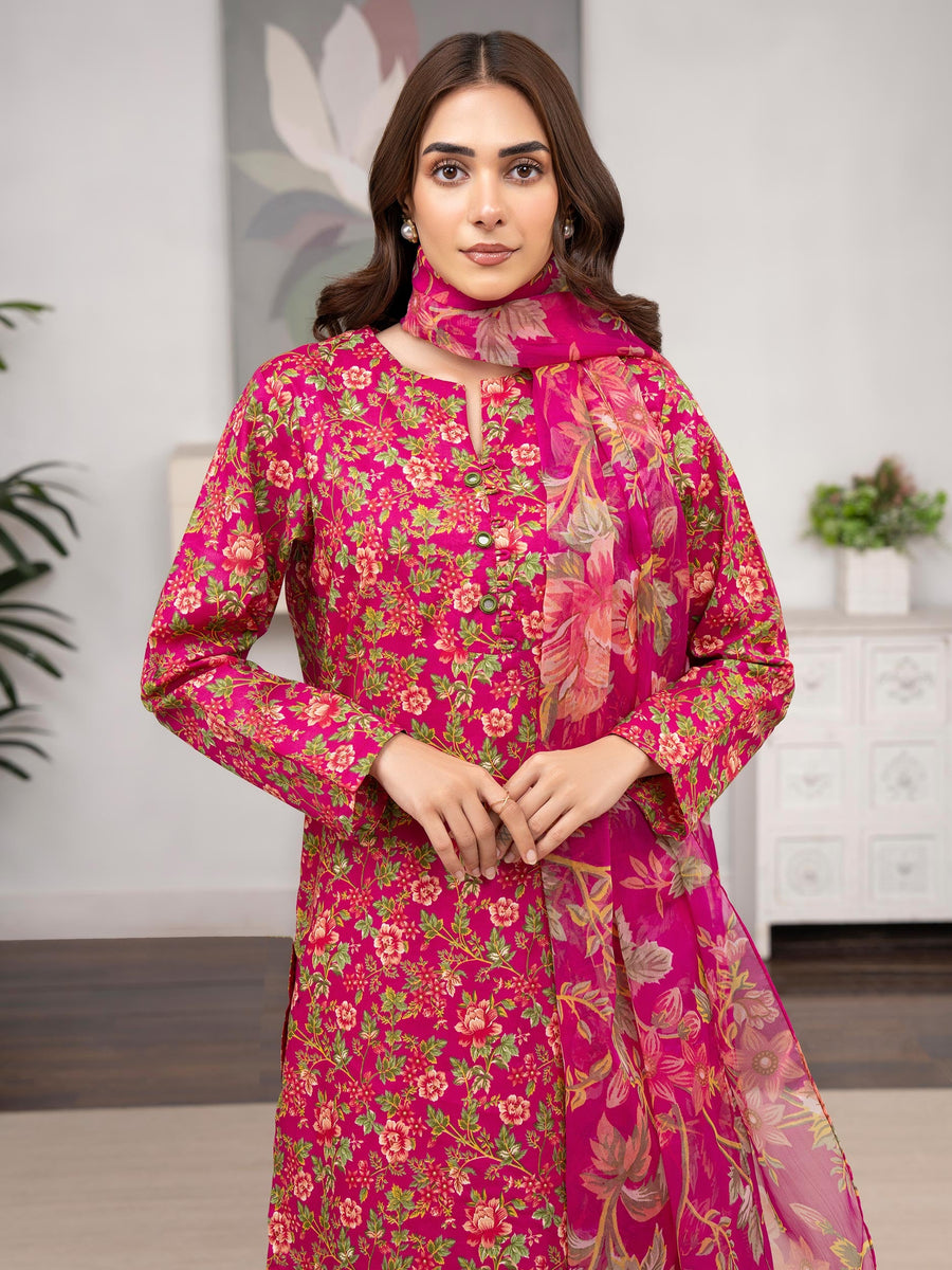 Limelight Summer Unstitched Printed Lawn 3Pc Suit U3519 Pink