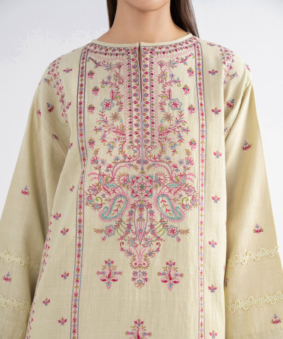 Sapphire Embroidered Cross Hatch Unstitched 3Pc Suit U3PEST25V914