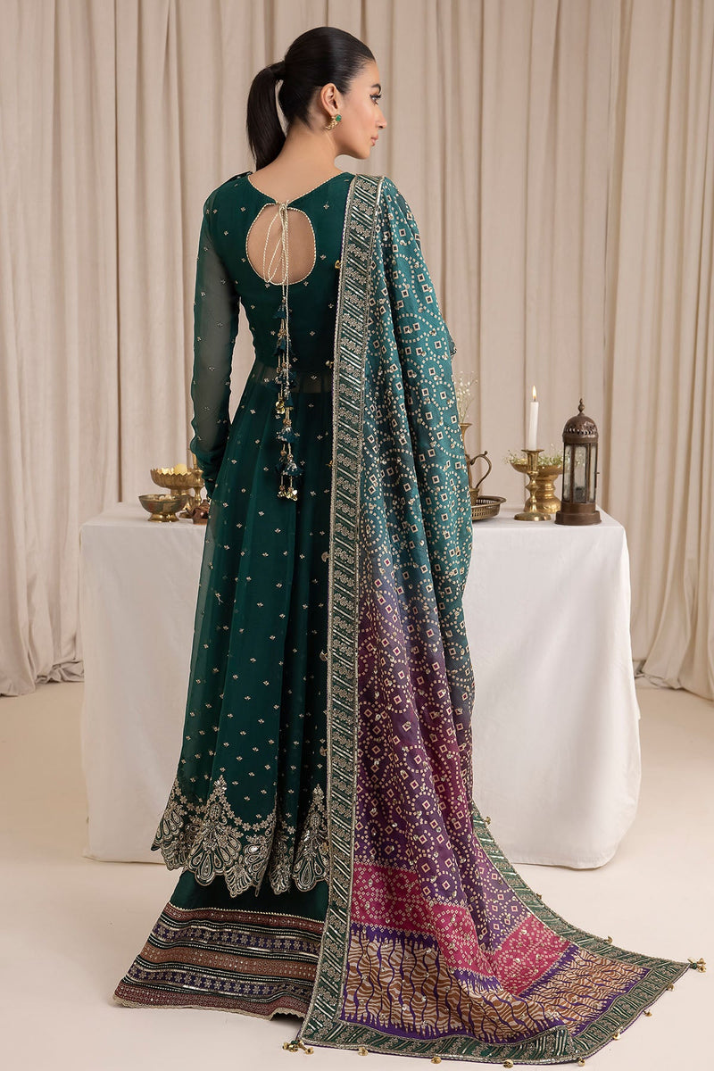 Jazmin Wedding Formal Embroidered Chiffon Unstitched 3Pc Suit UC-3016
